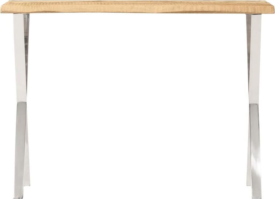 VidaXL Wandtafel met natuurlijke rand 105x33x76 cm massief mangohout Wandtafel Houten Tafel Mango Wood Salontafel Bijzettafel - Foto 2