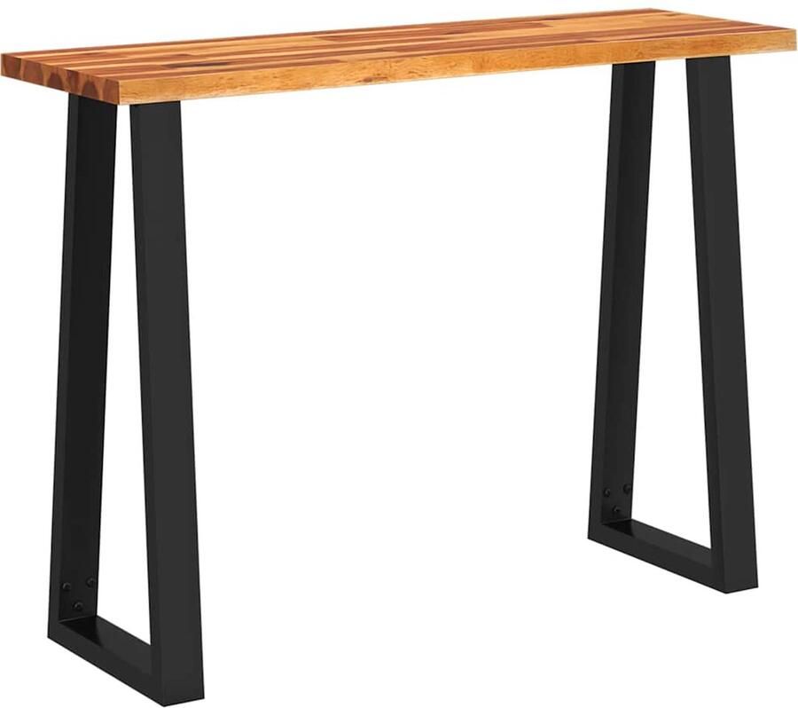 The Living Store Wandtafel Massief Acaciahout IndustriÃle U-vormige Poten 110x35x80 cm Wandtafel Acacia Houten Tafel Industrieel Design Bijzettafel Console Tafel