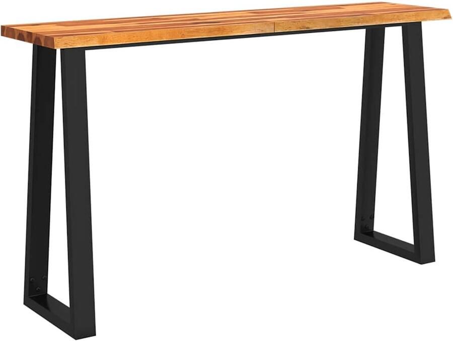 VidaXL Wandtafel Wandtafels Bijzettafel Console Tafel Wandtafel met natuurlijke rand 140x40x80 cm massief acaciahout