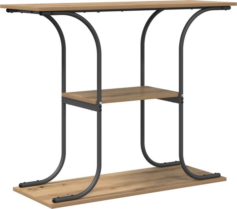 VidaXL Wandtafel met plank met opslag artisanaal eikenkleurig 101 x 35 x 80.5 cm