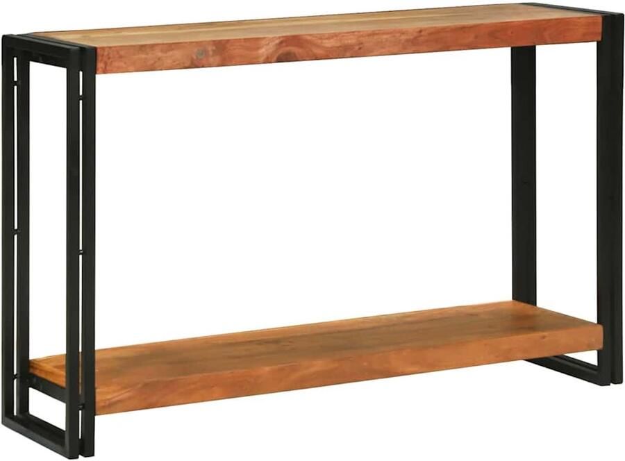 VidaXL Wandtafel met plank Bruin 120 x 33 x 75 cm Massief acaciahout