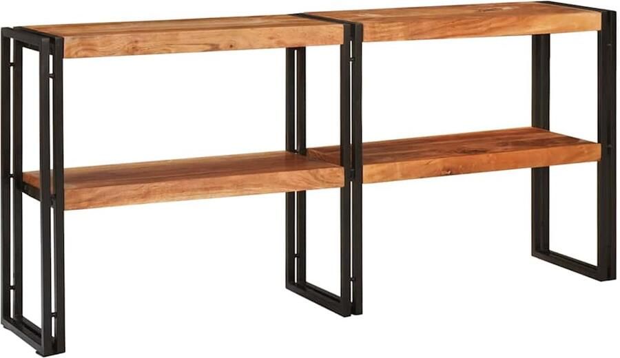 VidaXL Wandtafel met plank Bruin 160 x 33 x 75 cm Massief acaciahout