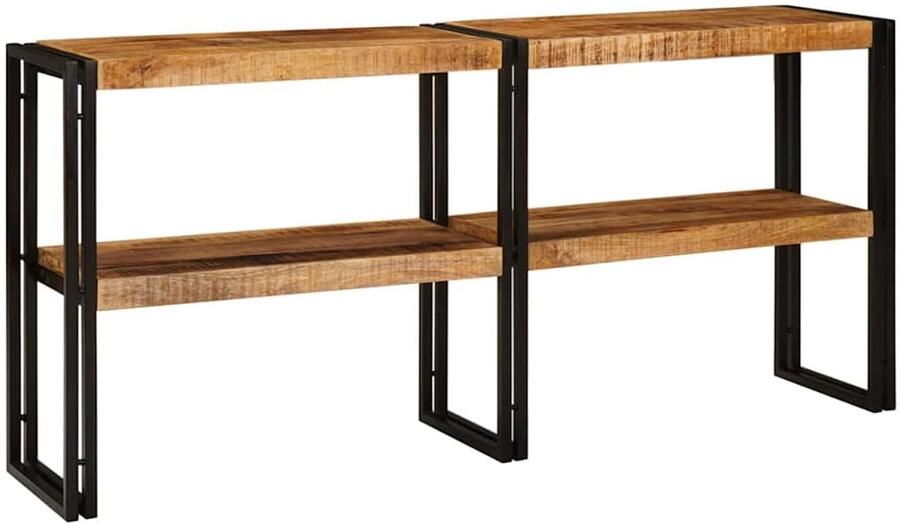 VidaXL Wandtafel met plank Bruin 160 x 33 x 75 cm massief mangohout