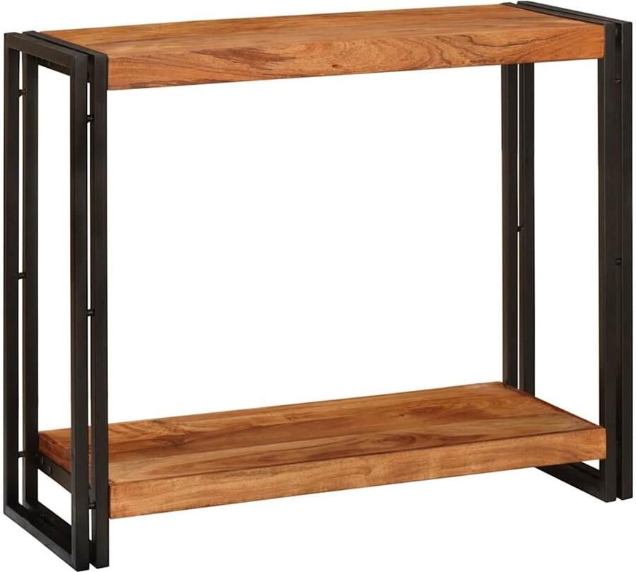 VidaXL Wandtafel met plank Bruin 90 x 33 x 75 cm Massief acaciahout