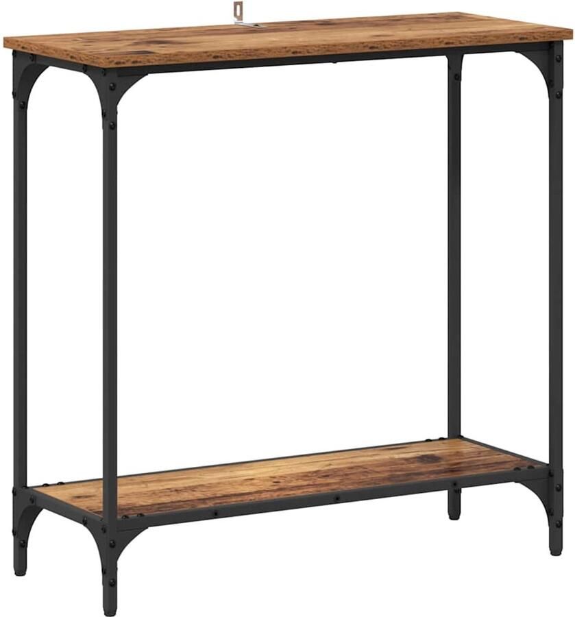 VidaXL Wandtafel met plank Oud hout 75 x 30.5 x 75 cm Bewerkt hout