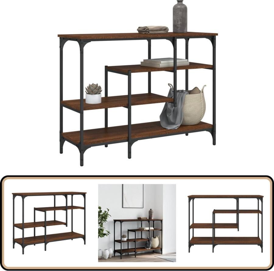 VidaXL Wandtafel Bruin Eiken 100x35x75 cm Wandtafel Haltafel Console Tafel Bruin Eiken Houten Tafel