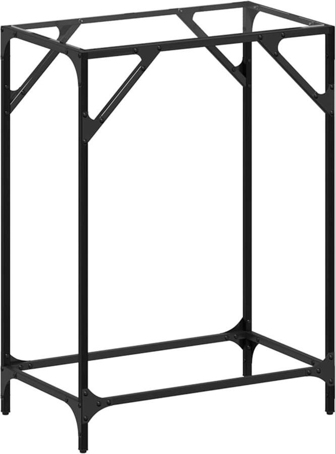 VidaXL Wandtafel met transparant glazen blad 60x35x81 cm staal Wandtafel Salontafel Glazen Tafel Staal Tafel Moderne Tafel