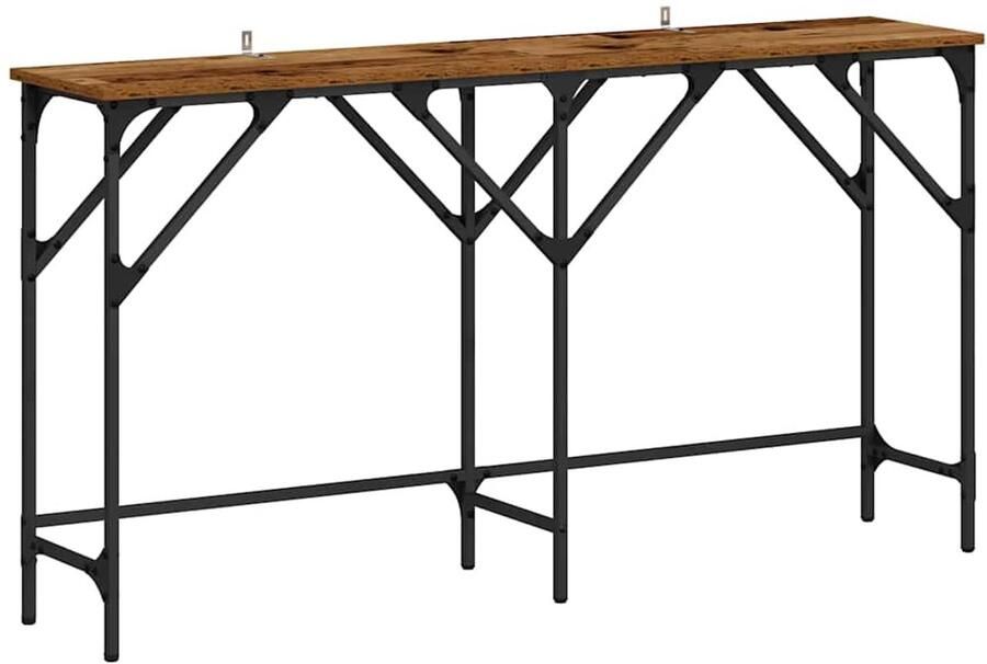 VidaXL Wandtafel Oud hout 140 x 29 x 75 cm Bewerkt hout