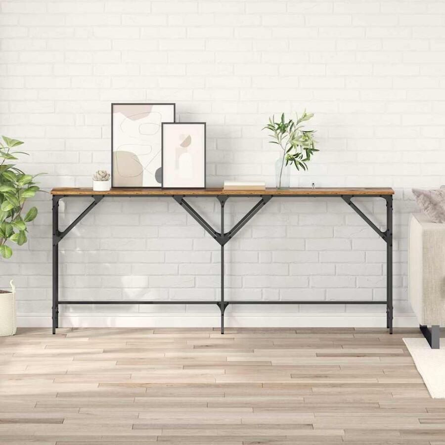 VidaXL Wandtafel Oud hout 180 x 29 x 75 cm Bewerkt hout