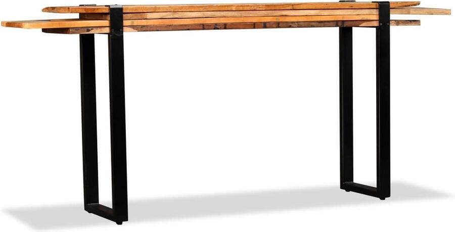 VidaXL Wandtafel Verstelbaar Massief Gerecycled Hout Retro Tafel Wandtafel Industrieel Design Vintage Tafel Multifunctionele Tafel Salontafel Entreetafel Massief Hout Gerecycleerd Hout - Foto 2