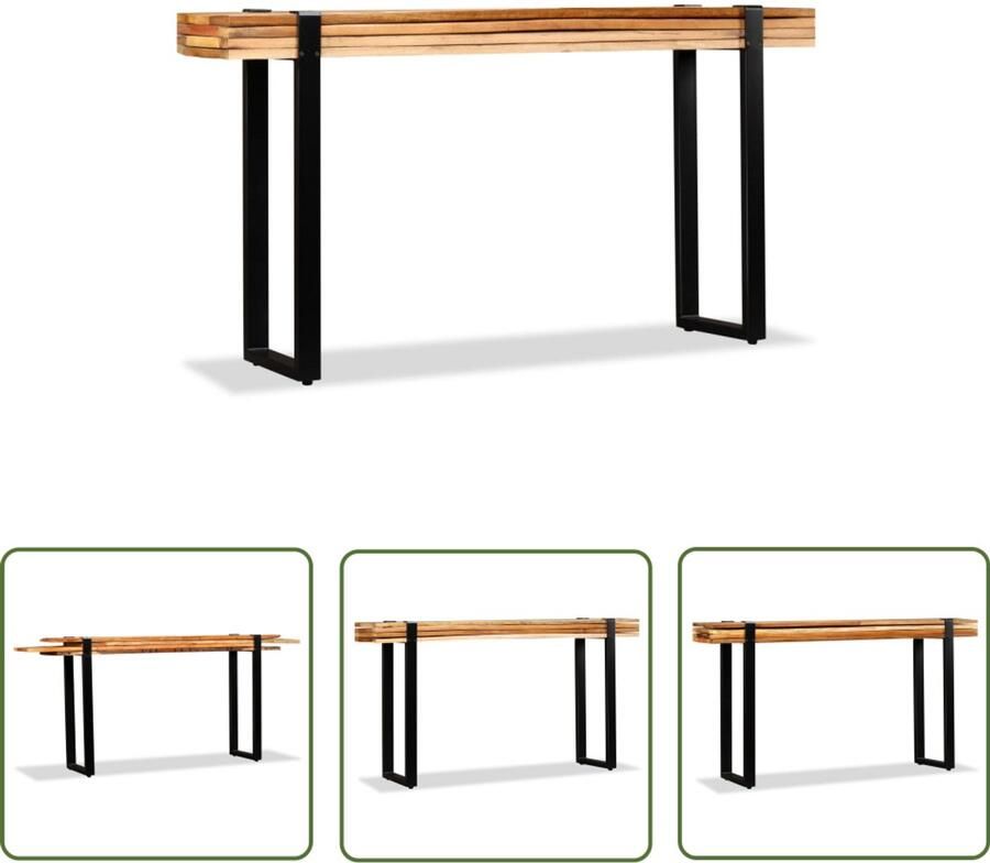 VidaXL Wandtafel Verstelbaar Massief Gerecycled Hout Retro Tafel Wandtafel Industrieel Design Vintage Tafel Multifunctionele Tafel Salontafel Entreetafel Massief Hout Gerecycleerd Hout