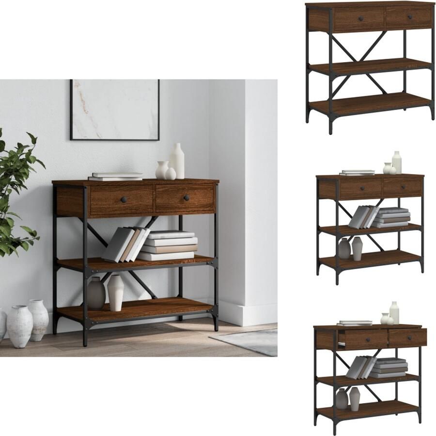 VidaXL Wandtafel Wandtafels Banktafel Haltafel Wandtafel 75x34 5x75 cm bewerkt hout bruin eikenkleur