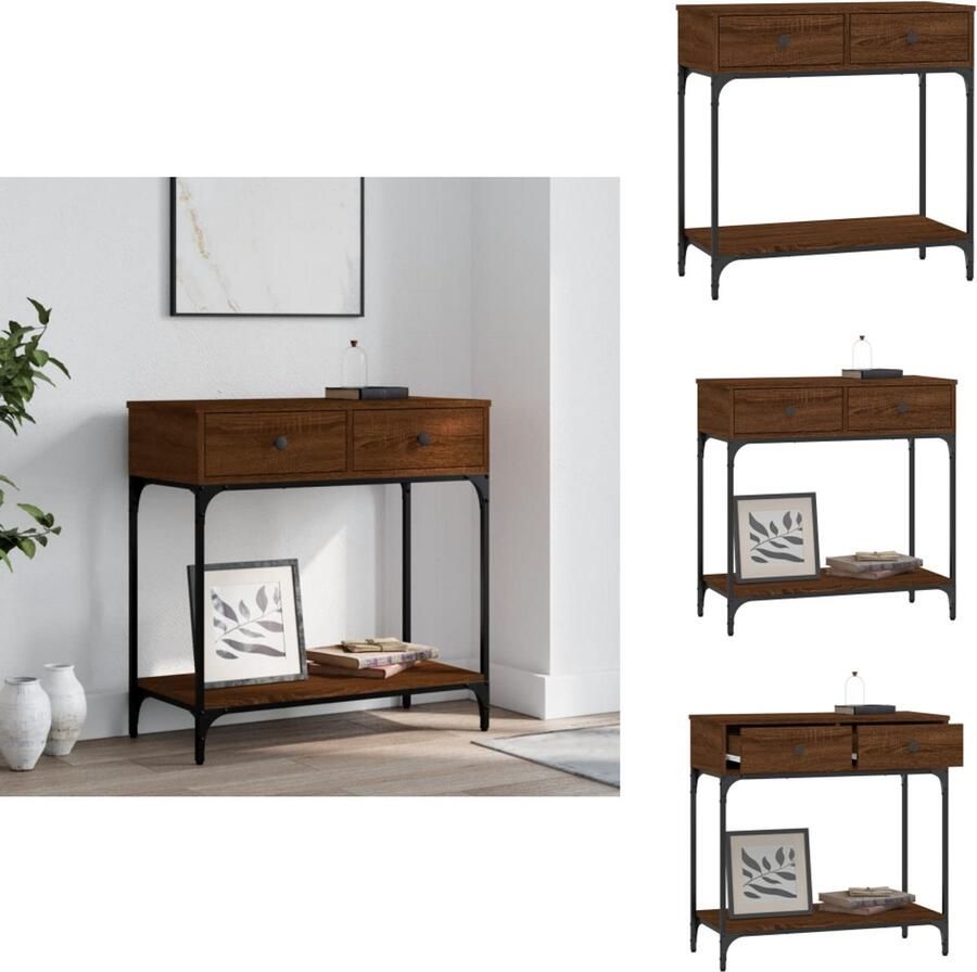 VidaXL Wandtafel Wandtafels Banktafel Haltafel Wandtafel 75x34 5x75 cm bewerkt hout bruin eikenkleur