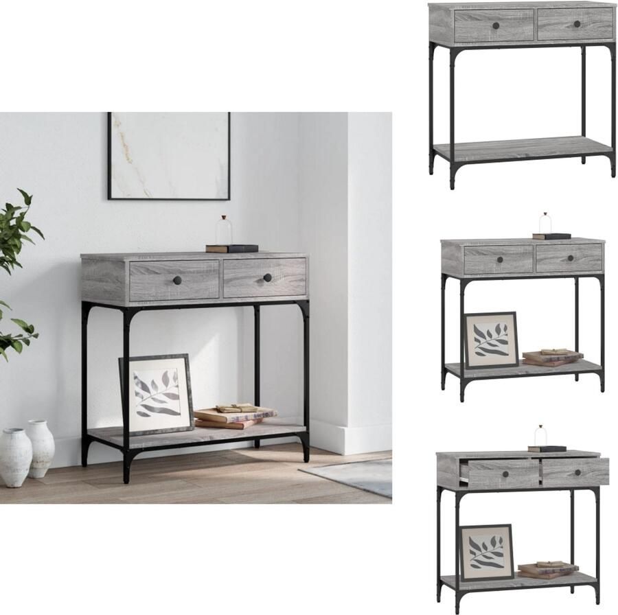 VidaXL Wandtafel Wandtafels Banktafel Haltafel Wandtafel 75x34 5x75 cm bewerkt hout grijs sonoma eikenkleurig