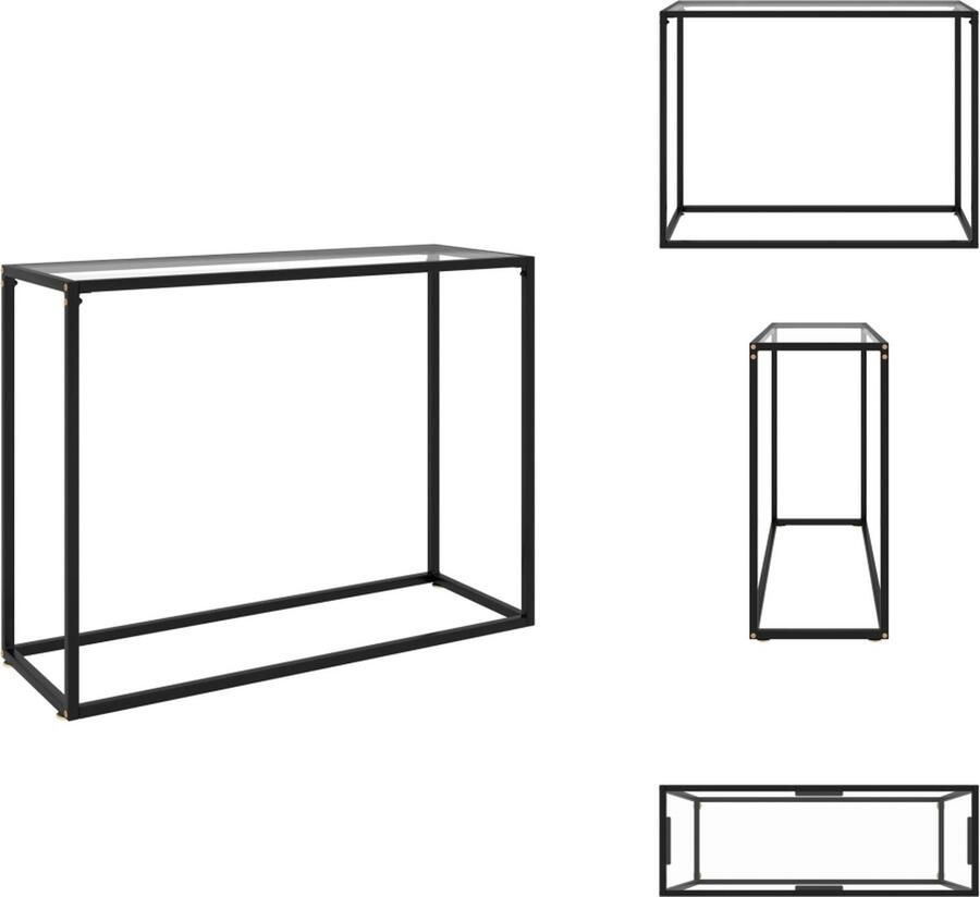 VidaXL Wandtafel Wandtafels Bijzettafel Bijzettafels Wandtafel 100x35x75 cm gehard glas transparant - Foto 2