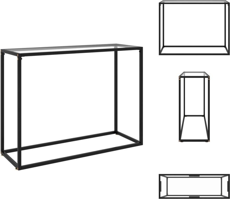 VidaXL Wandtafel Wandtafels Bijzettafel Bijzettafels Wandtafel 100x35x75 cm gehard glas transparant