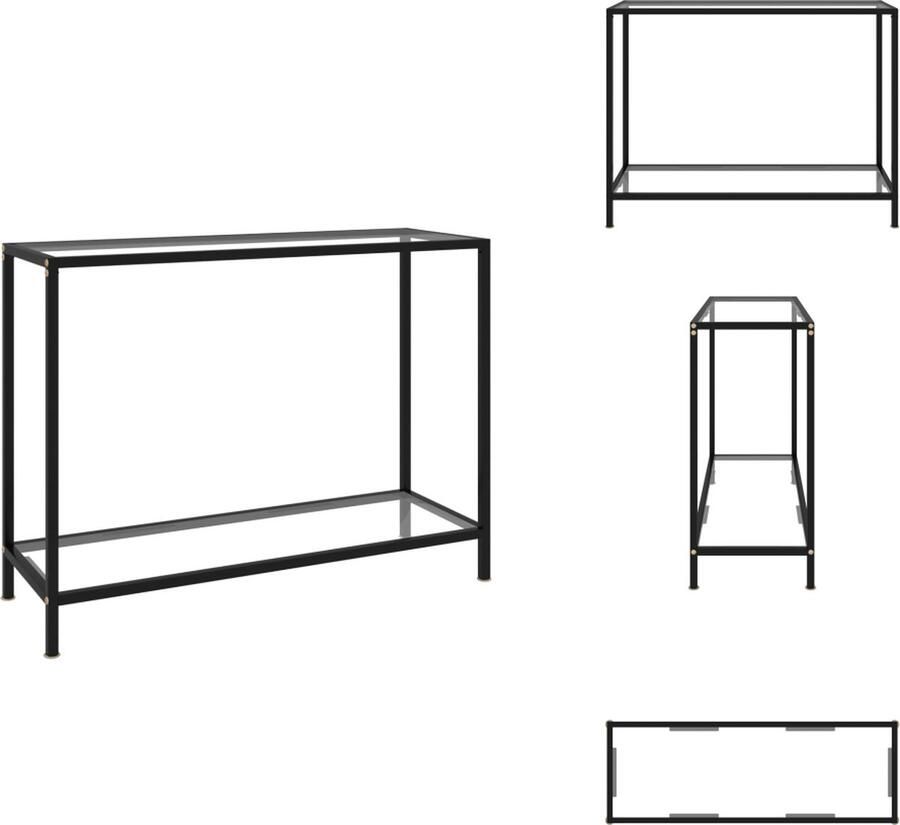 VidaXL Wandtafel Wandtafels Bijzettafel Bijzettafels Wandtafel 100x35x75 cm gehard glas transparant