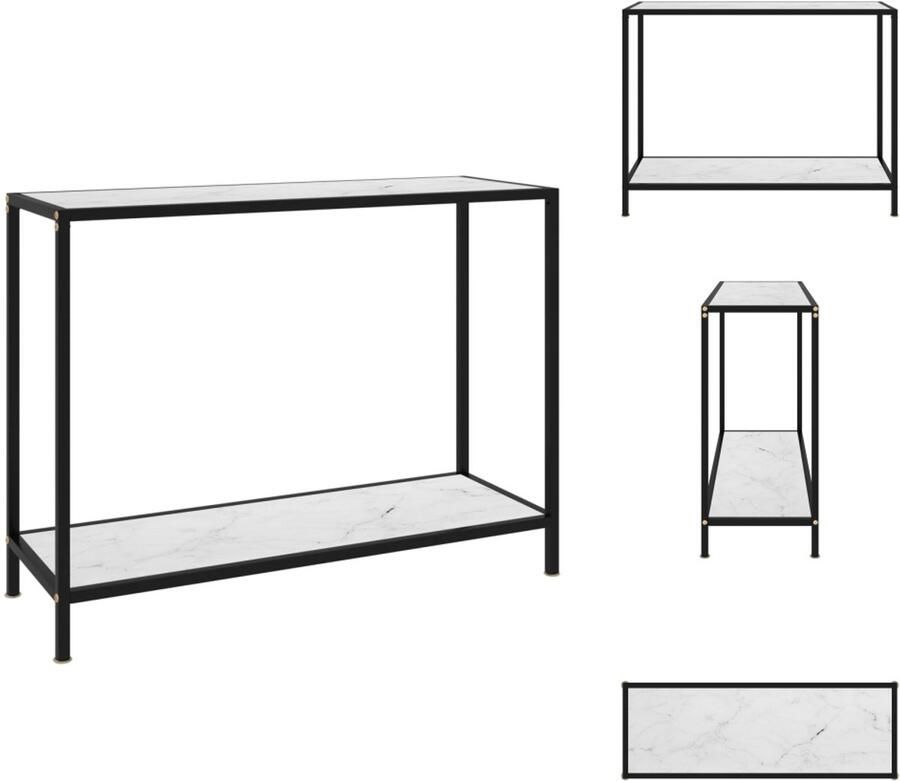 VidaXL Wandtafel Wandtafels Bijzettafel Bijzettafels Wandtafel 100x35x75 cm gehard glas wit