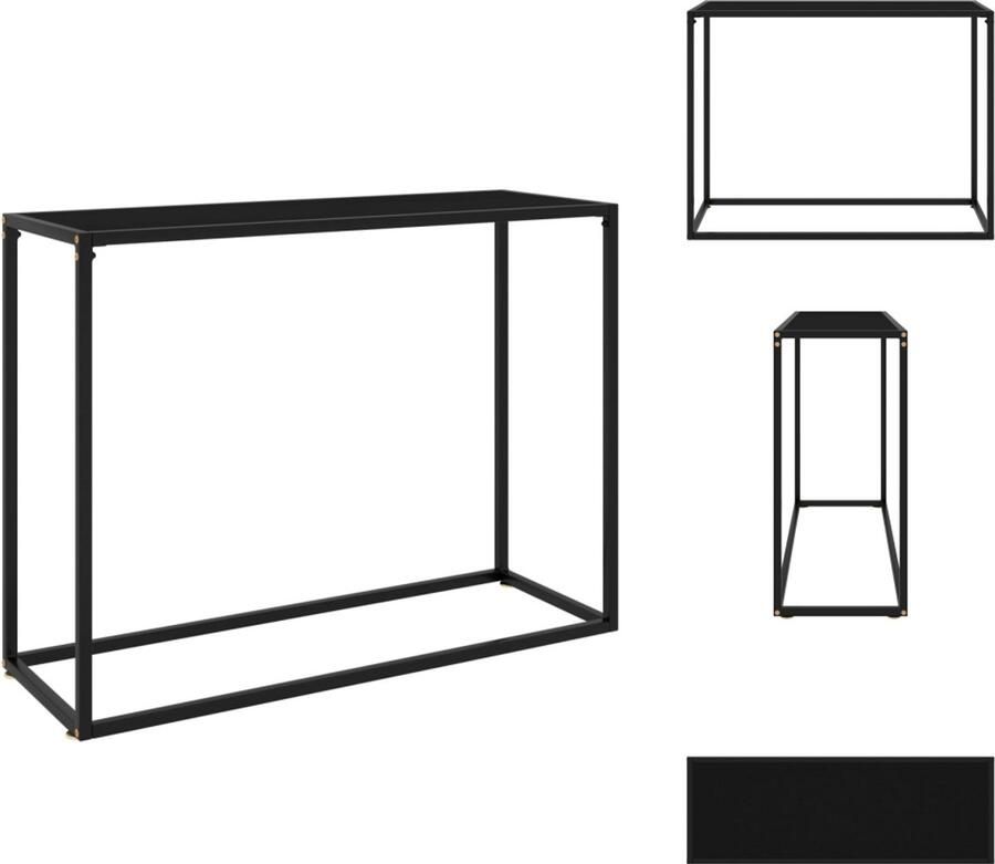 VidaXL Wandtafel Wandtafels Bijzettafel Bijzettafels Wandtafel 100x35x75 cm gehard glas zwart