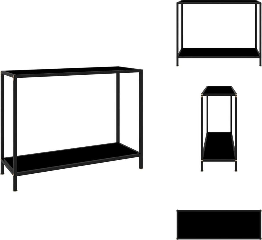 VidaXL Wandtafel Wandtafels Bijzettafel Bijzettafels Wandtafel 100x35x75 cm gehard glas zwart