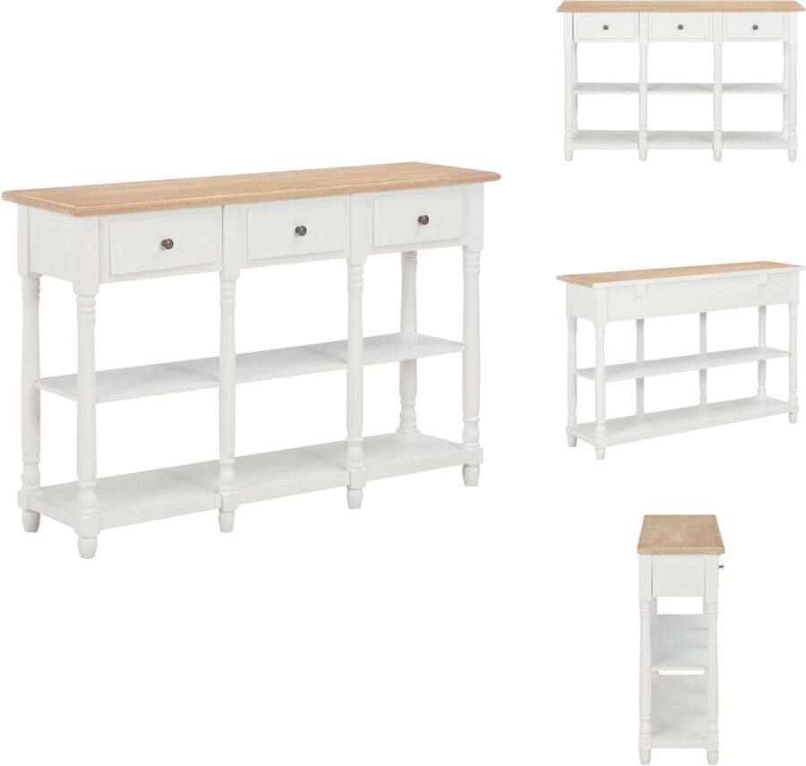 VidaXL Wandtafel Wandtafels Bijzettafel Bijzettafels Wandtafel 120x30x76 cm MDF wit