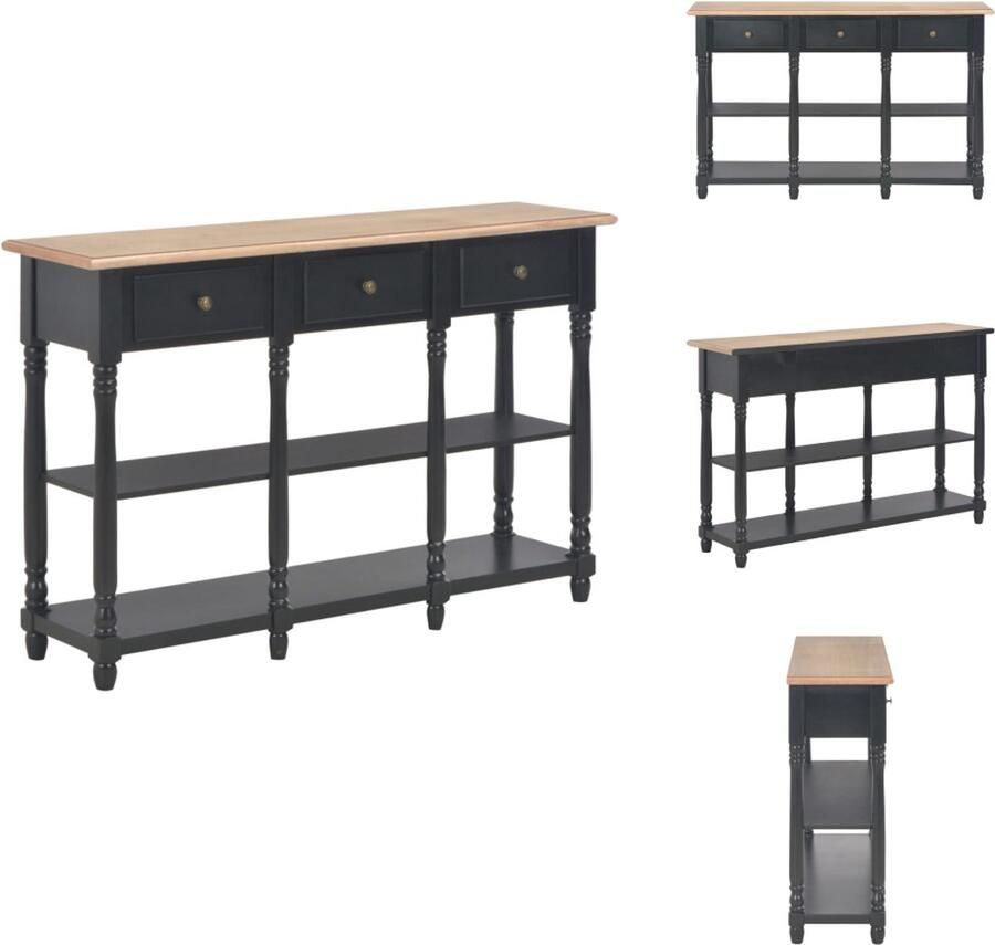 VidaXL Wandtafel Wandtafels Bijzettafel Bijzettafels Wandtafel 120x30x76 cm MDF zwart