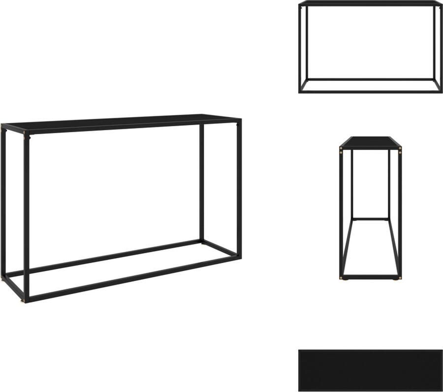 VidaXL Wandtafel Wandtafels Bijzettafel Bijzettafels Wandtafel 120x35x75 cm gehard glas zwart