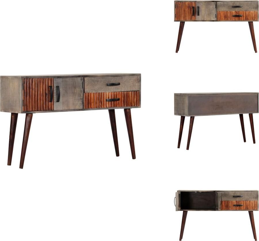 VidaXL Wandtafel Wandtafels Bijzettafel Bijzettafels Wandtafel 120x35x75 cm massief ruw mangohout grijs