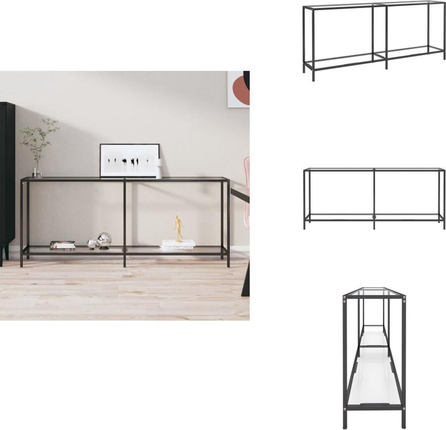 VidaXL Wandtafel Wandtafels Bijzettafel Bijzettafels Wandtafel 180x35x75-5 cm gehard glas transparant