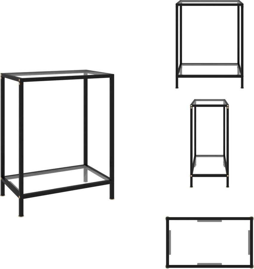 VidaXL Wandtafel Wandtafels Bijzettafel Bijzettafels Wandtafel 60x35x75 cm gehard glas transparant