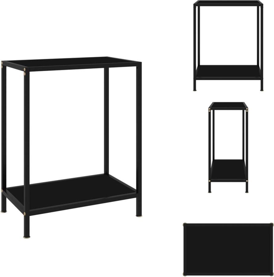 VidaXL Wandtafel Wandtafels Bijzettafel Bijzettafels Wandtafel 60x35x75 cm gehard glas zwart