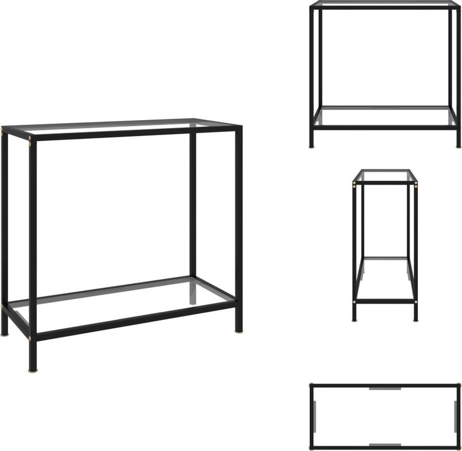 VidaXL Wandtafel Wandtafels Bijzettafel Bijzettafels Wandtafel 80x35x75 cm gehard glas transparant - Foto 2