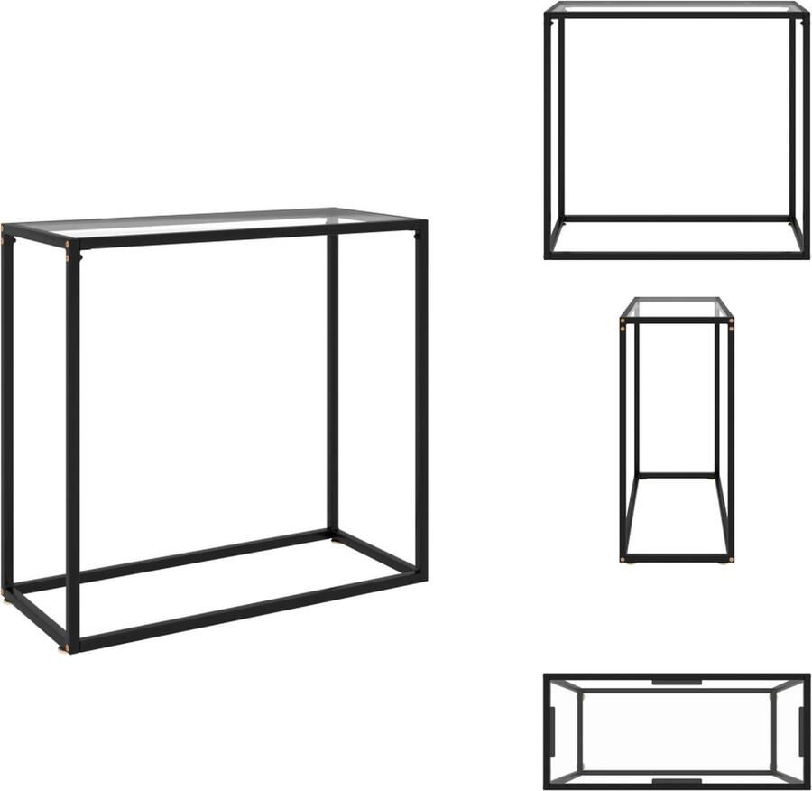 VidaXL Wandtafel Wandtafels Bijzettafel Bijzettafels Wandtafel 80x35x75 cm gehard glas transparant