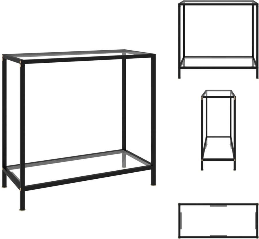 VidaXL Wandtafel Wandtafels Bijzettafel Bijzettafels Wandtafel 80x35x75 cm gehard glas transparant