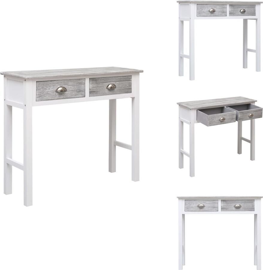 VidaXL Wandtafel Wandtafels Bijzettafel Bijzettafels Wandtafel 90x30x77 cm hout grijs