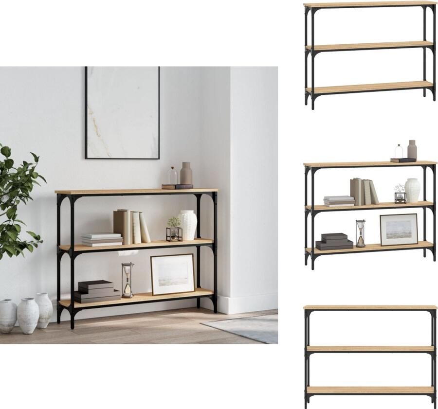 VidaXL Wandtafel Wandtafels Bijzettafel Console Tafel Wandtafel 100x22 5x75 cm bewerkt hout sonoma eikenkleurig