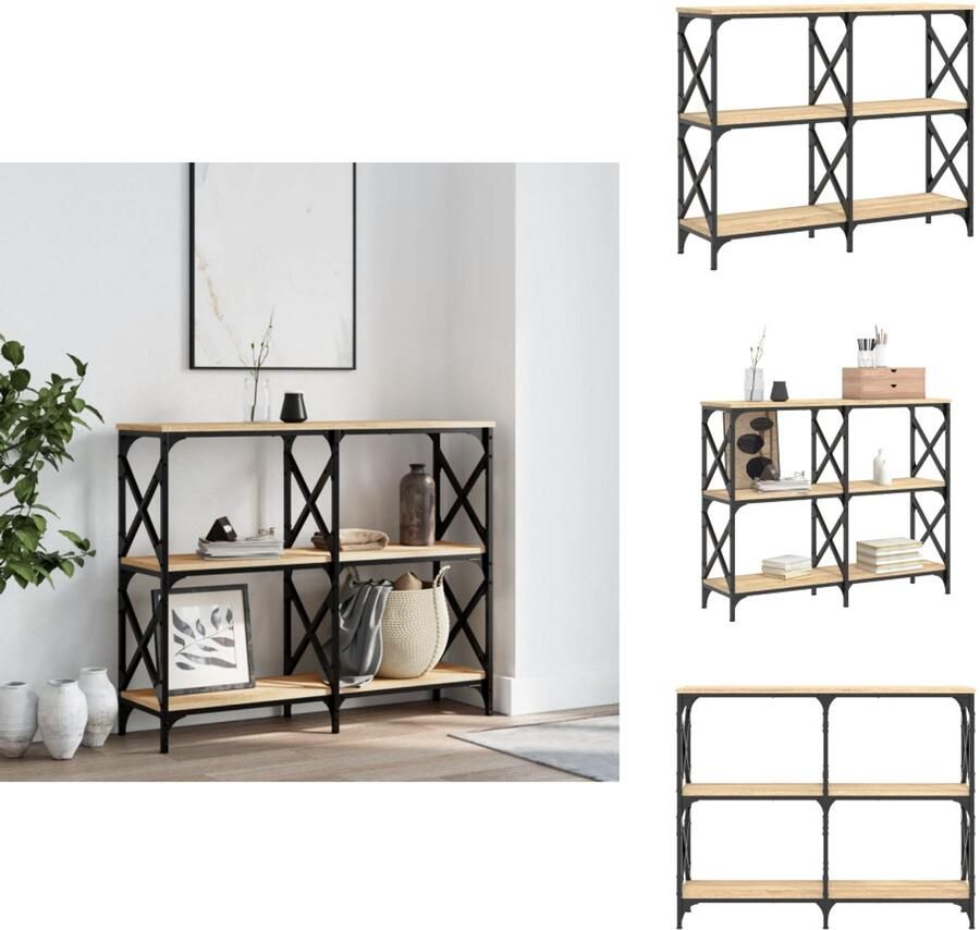 VidaXL Wandtafel Wandtafels Bijzettafel Console Tafel Wandtafel 100x28x80 5 cm bewerkt hout sonoma eikenkleurig