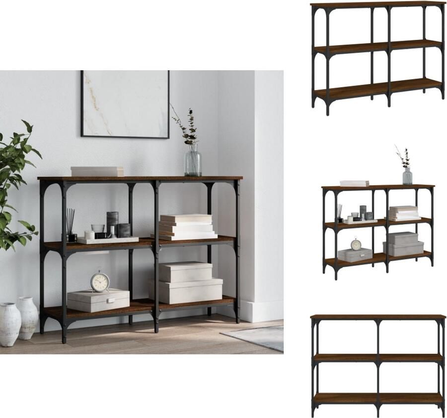 VidaXL Wandtafel Wandtafels Bijzettafel Console Tafel Wandtafel 100x29x75 cm bewerkt hout bruin eikenkleur