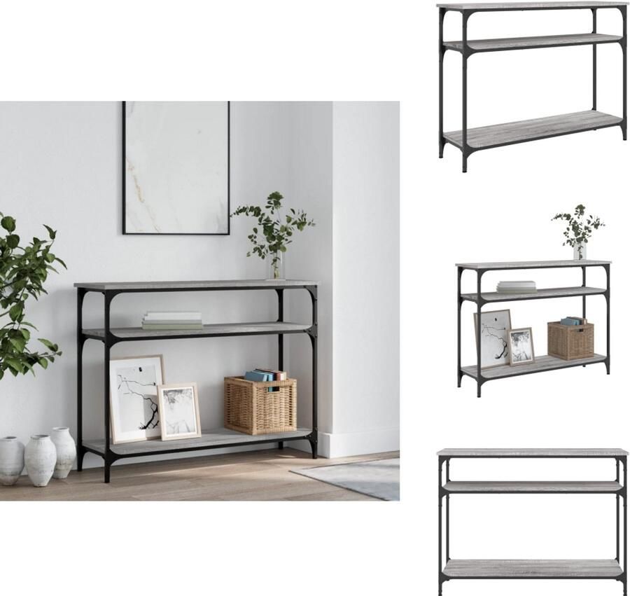 VidaXL Wandtafel Wandtafels Bijzettafel Console Tafel Wandtafel 100x29x75 cm bewerkt hout grijs sonoma eikenkleurig