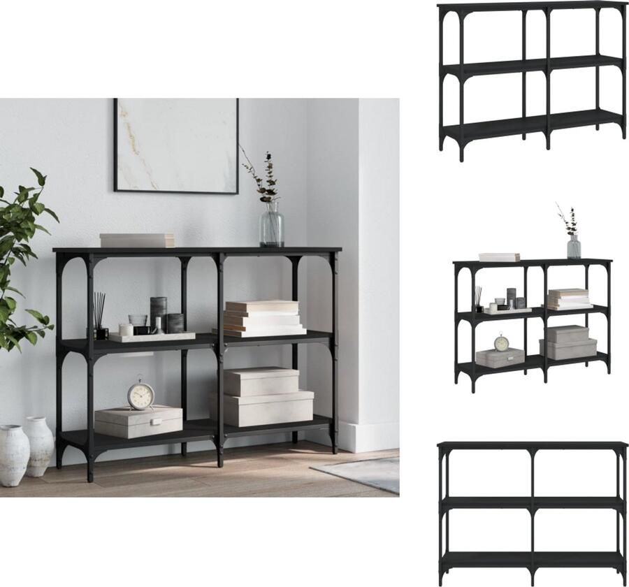 VidaXL Wandtafel Wandtafels Bijzettafel Console Tafel Wandtafel 100x29x75 cm bewerkt hout zwart