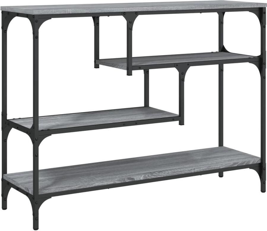 VidaXL Wandtafel Wandtafels Bijzettafel Console Tafel Wandtafel 100x30x75 cm bewerkt hout grijs sonoma eikenkleurig