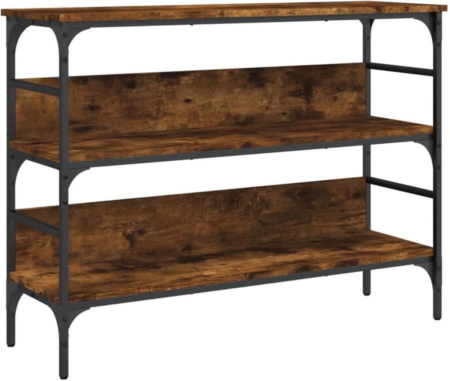 VidaXL Wandtafel 100x32x75 cm bewerkt hout gerookt eikenkleurig Wandtafel Wandtafels Bijzettafel Console Tafel