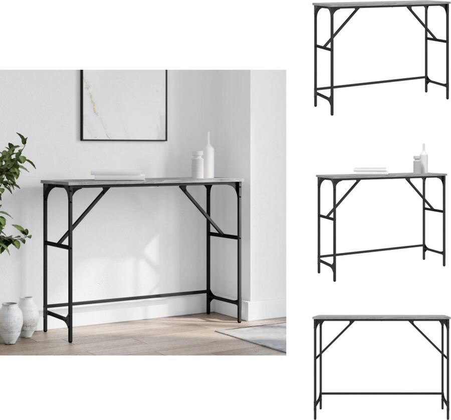 VidaXL Wandtafel Wandtafels Bijzettafel Console Tafel Wandtafel 100x32x75 cm bewerkt hout grijs sonoma eikenkleurig