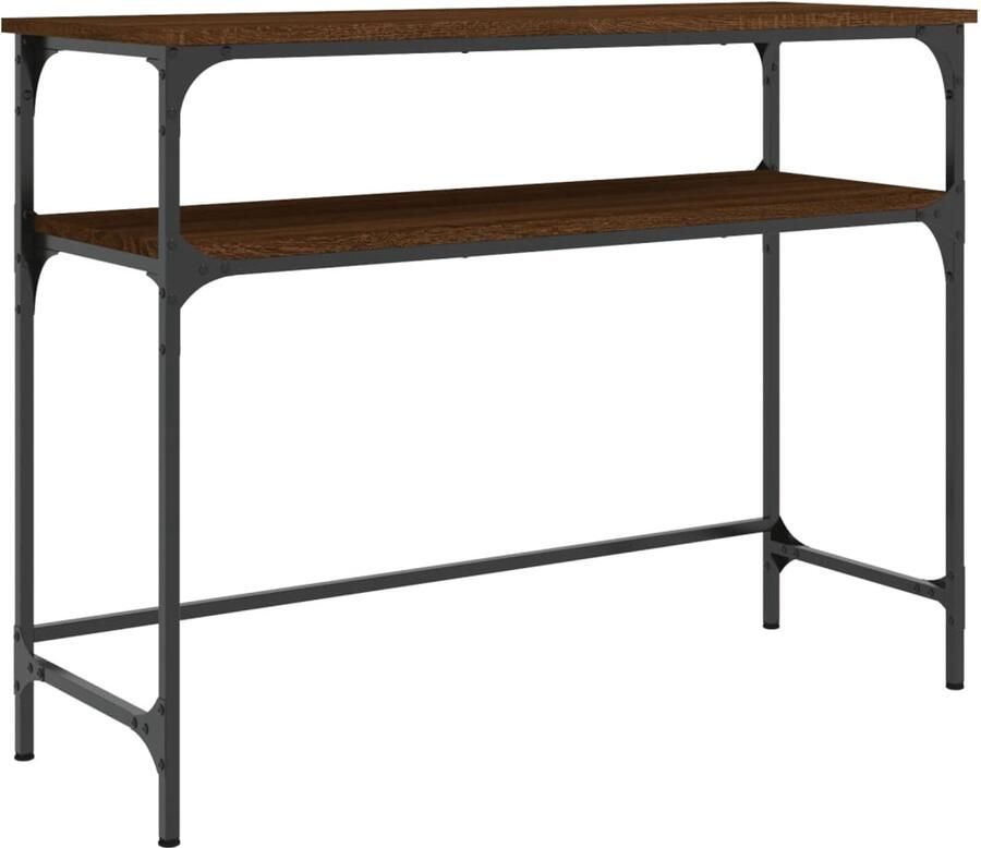 VidaXL Wandtafel 100x35 5x75 cm Bruin Eikenhout Wandtafel Houten Tafel Entreetafel Consooltafel Bergruimte