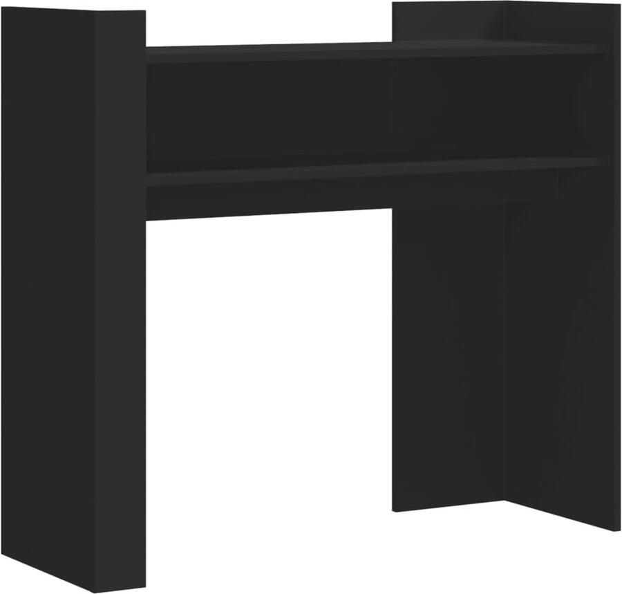 VidaXL Wandtafel Wandtafels Bijzettafel Console Tafel Wandtafel 100x35x90 cm bewerkt hout zwart