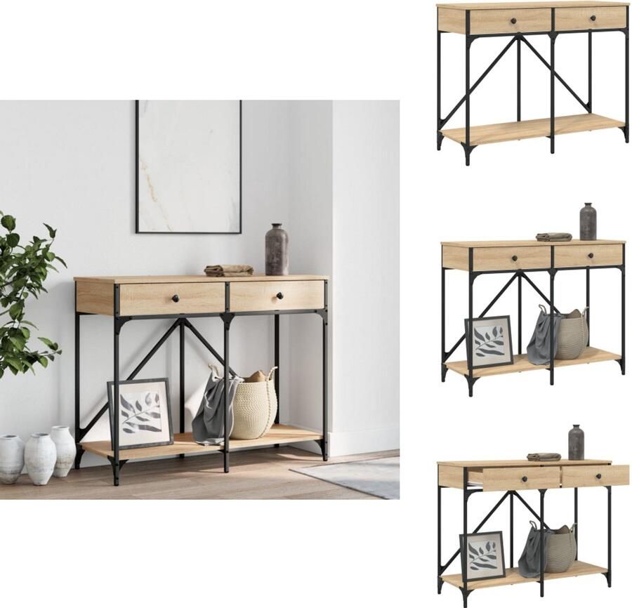 VidaXL Wandtafel Wandtafels Bijzettafel Console Tafel Wandtafel 100x39x78 5 cm bewerkt hout sonoma eikenkleurig