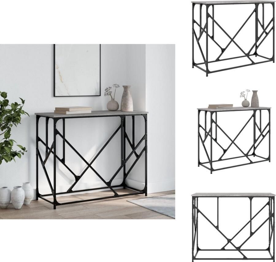 VidaXL -Wandtafel-100x40x80-cm-bewerkt-hout-grijs-sonoma-eikenkleurig - Foto 2