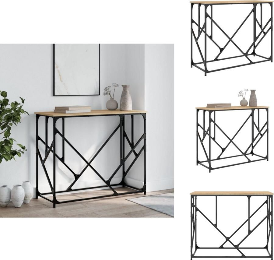 VidaXL Wandtafel Wandtafels Bijzettafel Console Tafel Wandtafel 100x40x80 cm bewerkt hout sonoma eikenkleurig