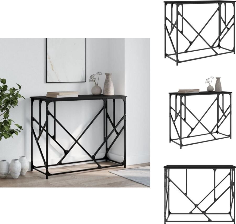 VidaXL Wandtafel Wandtafels Bijzettafel Console Tafel Wandtafel 100x40x80 cm bewerkt hout zwart