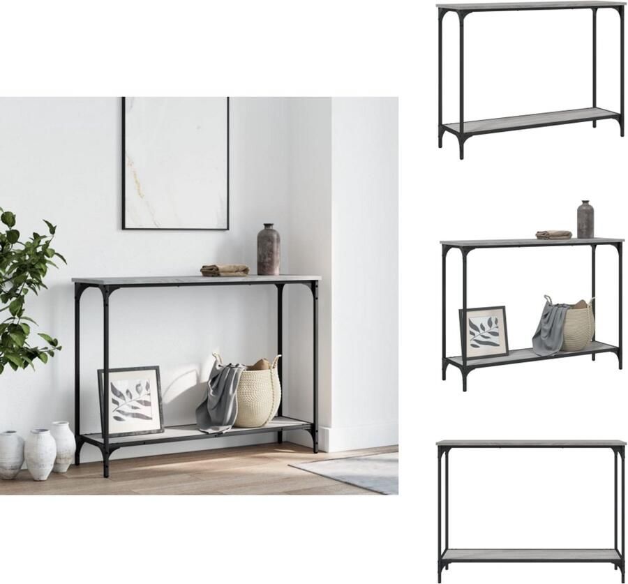 VidaXL Wandtafel Wandtafels Bijzettafel Console Tafel Wandtafel 101x30 5x75 cm bewerkt hout grijs sonoma eikenkleurig
